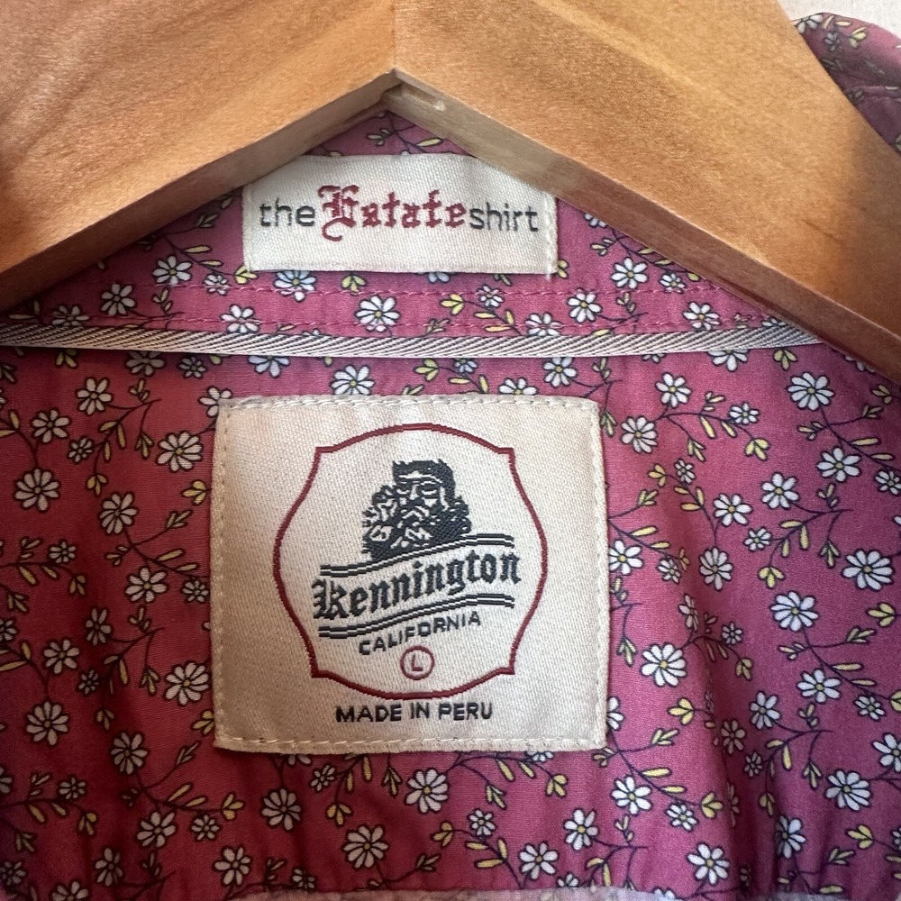 Kennington The Estate Shirt Button Down Polo Dark Pink preppy casual Men's Large - Picture 3 of 8
